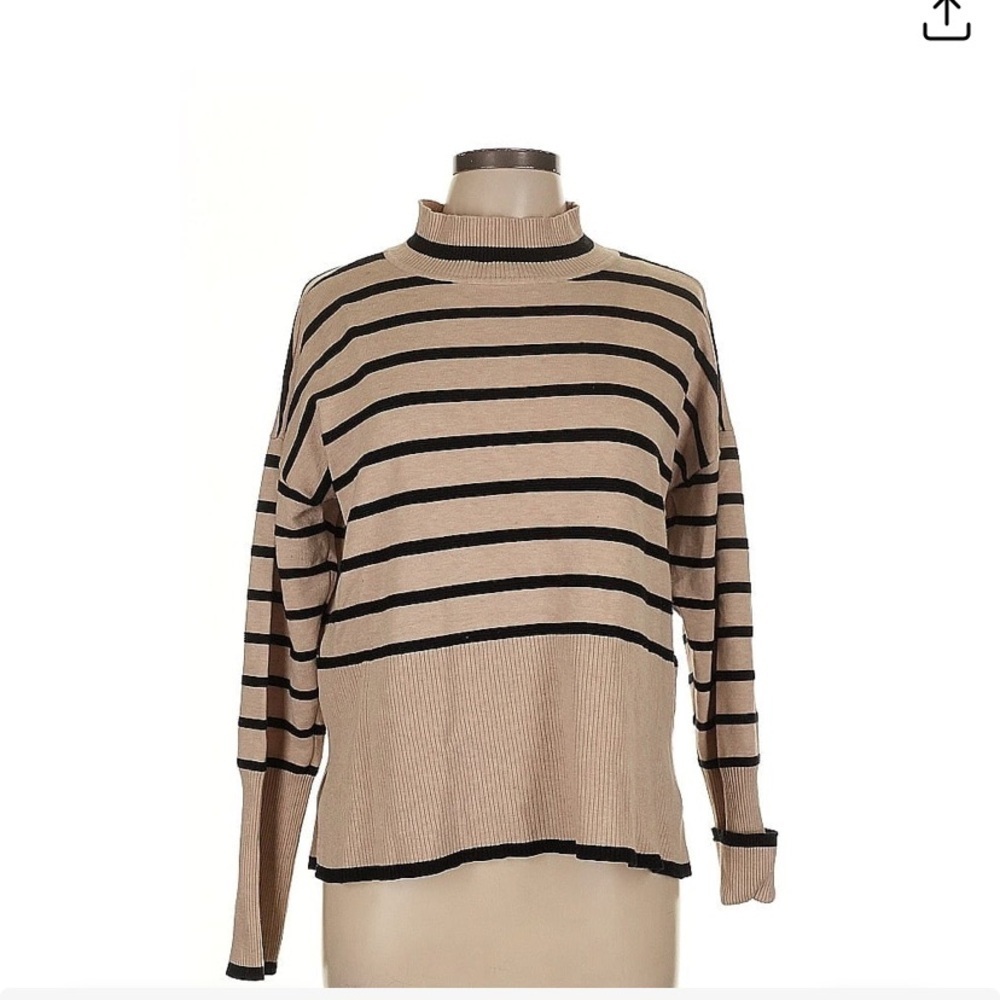 Rachel Zoe Tan and Black Turtleneck Sweater XL